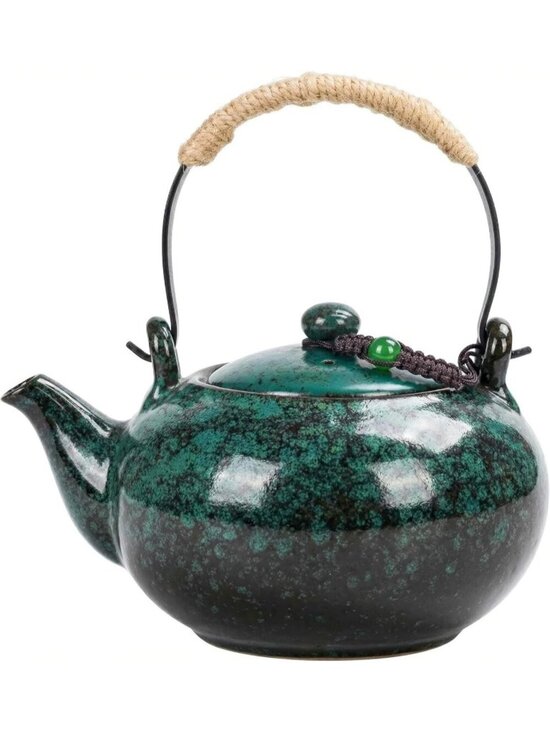 Other - Japanese Ceramic Kitchen Tea Pot 25oz 750ml Pine Green Stainless Steel Infuser